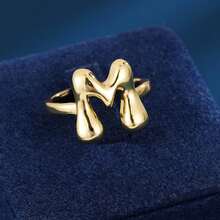 1 Creative Letter Design With Adjustable Opening For Women's Ring - Multicolor - View 28