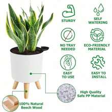 Round Self Watering Plant Pot With Water Level Indicator For Plants And Flowers, Home, Garden, Self Watering Pot With Stand For All Indoor Plants And Flowers