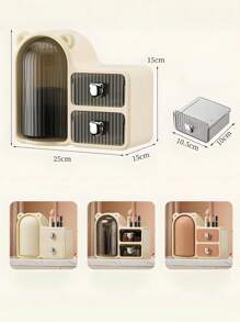 Beautiful Makeup And Jewelry Storage Box With Drawers, Plastic Material, Waterproof And Mildew-Proof, Suitable For Christmas, Valentine's Day, Chinese New Year, And Gifts,For Holiday Beach, Bathroom Collection, Bedroom Collection, Large Capacity