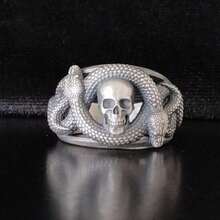 Gothic Style Unique Skull Snake Ring, Perfect Gift For Best Friend, Men Jewelry - Multicolor - View 2