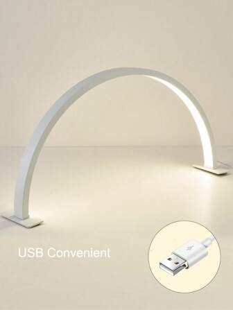1PC 14inch/20inch White/Pink Acrylic Nail Fill Light, Half Round Nail And Beauty Fill Light Table Lamp, LED Lighting Table Lamp, USB Power Supply, Suitable For Commercial Nail Lighting, Beauty Fill Light