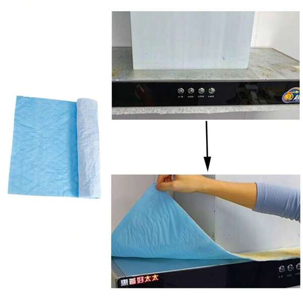 2 Stück ölabweisende Matte für Dunstabzugshaube, ölaufnehmendes Baumwollfilter | 90 * 45cm, Dunstabzugshaube Ölabsorbierende Filterpapier | beschichtet mit flammhemmendem und verstärktem Material, frei zuschneidbare Staubabdeckung, verwendet für Küchenpapier und Küchenutensilien