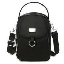 Waterproof Women's Cross-Body Bag, Elegant Oxford Cloth Handbag, Simple And Practical, Multi-Pocket Storage Shoulder Bag, Solid Casual One-Shoulder Cross-Body Bag, Zip Closure, Polyester Lining, Multifunctional Accessories, Everyday Use-Black,Mother's Day,Mom,Mother's Day Gift,Flower,Jewelry,Mother's Day Decorations,Mother's Day Party Supplies,Women,Pink,Gift Set - màu đen - Xem 7