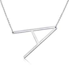 1pc Stainless Steel 26 Alphabet Letter Pendant Necklace