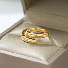 1 pieza Anillo de diseño de uñas chapado en oro de acero inoxidable, joyería personalizada creativa, anillo unisex de moda minimalista casual y versátil retro para hombres y mujeres, apto para la calle, uso diario, fiestas, vacaciones, regalo de graduación, joyería