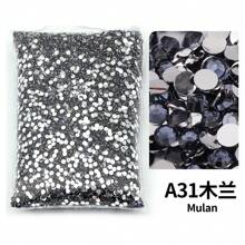 2mm, 3mm, 4mm, 5mm, 6mm Bulk Pack Non-Hotfix Resin Flat Bottom Rhinestones Crystal Nail Studs DIY