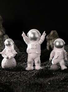 Astronaut Model Figurine Set, Home Decor Craft Desk Ornament, Spacecraft Spaceman Toy, Birthday Gift