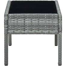 2025's Hottt-VidaXL Garden Table - Brown Poly Rattan Outdoor Table  Glass Top - Wear-Ristant Patio Furniture For Lounge Area Or Deck-Grey - Bildfarbe - View 3