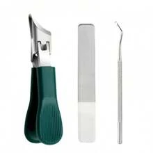 Set van 3 schuine nagelknippers in de vorm van een adelaarsbek, multifunctionele set met grote opening en anti-spat nagelknippers, hoogwaardige dikke en harde manicureschaar