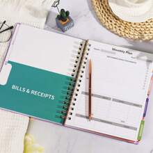 Financial Book, Cash Budget Book, B5 Size, Including Paper Bag, Notebook, Paper House Making, Gratitude, Appreciation And Blessing Plan With Monthly And Activity Flags, Stickers, Etc. Notebook Set (Letter Paper X12/Stickers X4)