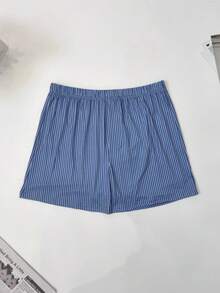 4 件套男士透气条纹印花透气弹力宽松平角内裤，松紧腰身，宽松版型，多种颜色组合 - 彩色 - 查看 7