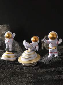 Astronaut Model Figurine Set, Home Decor Craft Desk Ornament, Spacecraft Spaceman Toy, Birthday Gift