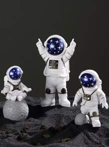 Astronaut Model Figurine Set, Home Decor Craft Desk Ornament, Spacecraft Spaceman Toy, Birthday Gift