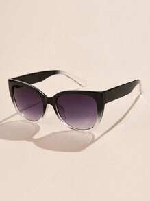 1pc Men's Plastic Cat Eye Small Frame Ombre Vintage Minimalist Stylish Casual Daily Versatile Beach Sunglasses, Cool Outdoor Travel Holiday