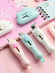 cuchillo práctico telescópico de 3 piezas, cuchillo artístico muy adecuado para apertura Manual de letras y corte de papel tapiz de caja pequeña - Conejo de 3 piezas - Ver 7