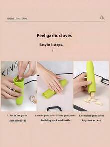 3 件硅胶剥蒜器管 - 大蒜滚筒剥皮管工具大蒜无味剥蒜易卷管实用厨房小工具 - 彩色 - 查看 6