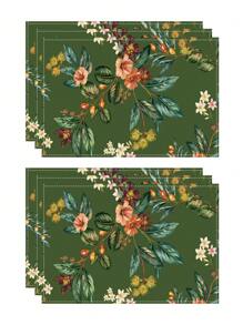 1/4 pièces Dessous de plat en lin bohème coloré, accessoires de cuisine à motif floral, dessous de plat élégants résistants à la pollution, conviennent pour la maison, la salle à manger, la décoration de restaurant