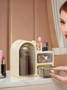 Beautiful Makeup And Jewelry Storage Box With Drawers, Plastic Material, Waterproof And Mildew-Proof, Suitable For Christmas, Valentine's Day, Chinese New Year, And Gifts,For Holiday Beach, Bathroom Collection, Bedroom Collection, Large Capacity