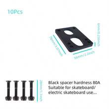 10pcs/Pack Skateboard Riser Pads For Skateboard Modification And Height Increase, Suitable For Land Surfing Skateboards, Longboards, Skateboard Riser Pads DIY Accessories - Multicolor - View 10