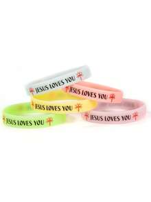 1pc Slogan Print Glow-In-The-Dark Silicone Couple Bracelet - Silicone Bracelet - View 4