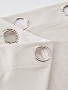 1pc Soft Fabric Solid Color High-End Minimalist Blackout Luxurious Gold Color Holiday Atmosphere Christmas Best-Selling Curtain - Champagne - View 9