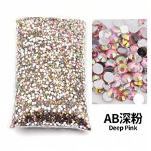 2mm, 3mm, 4mm, 5mm, 6mm Bulk Pack Non-Hotfix Resin Flat Bottom Rhinestones Crystal Nail Studs DIY