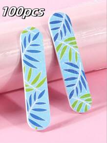 100pcs Professional Double-Sided Emery Nail Files, Fashion Style Manicure, Foot Care, Emery Board Tools, Abrasive Polishing Strips, Suitable For Beginners And Nail Salons