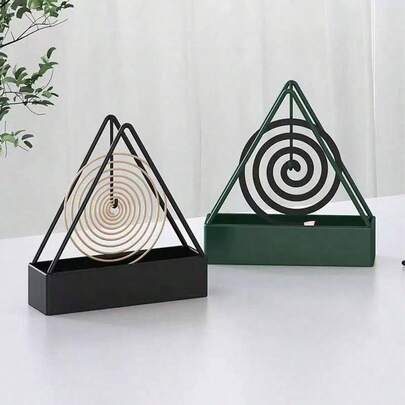 1pc Creative Triangle Iron Mosquito Coil Holder For Home Use, Simple Design, Hangable