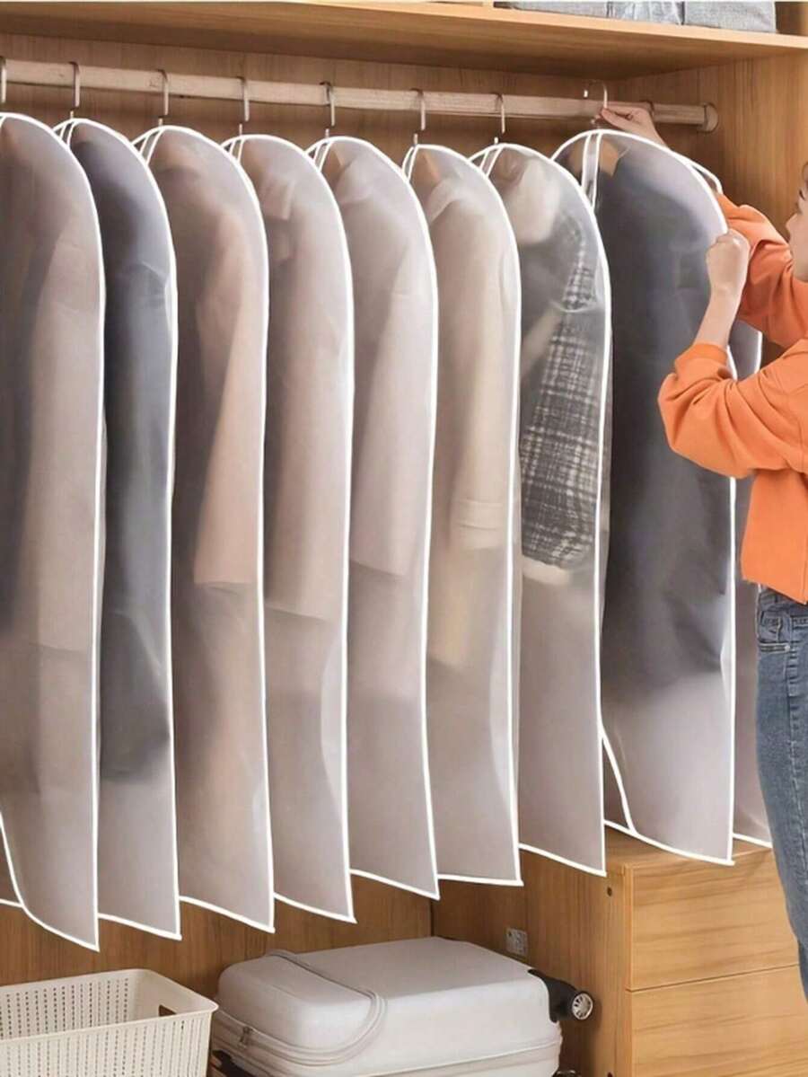 1/5pcs Transparent Garment Dust Cover Bags, 4 Sizes - Suit/Dress Garment Bag With Zipper, Storage Bag For Clothes - Multicolor - View 1