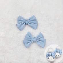 2pcs/Set Bow Design Elegant Decorative Shoe Clips, Colorful, Shiny & Charming For Holidays Like Valentine's Day, Lovely Gift (Shoes Not Included), Summer Sandals Accessories