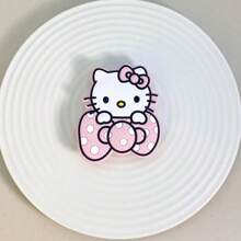 Sanrio Hello Kitty Oversized Bow Cartoon Pattern Portable Foldable Smartphone Stand & Desktop Holder With Decorative Sanrio Accessories, Suitable For Mobile Devices Compatible With IPhone, Android Phone, Gift For Birthday, Family, Friends Push-Pull Phone Grip, Phone Holder, Phone Accessories