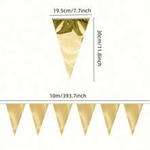 1pc Mirror Triangle Pennant, Pink/Light Blue, Gold/Silver Mirror Pennant, Party Decor, Birthday Party Hanging Pennant, Wedding Venue Decoration Pennant, Room & Cabinet Color Pennant Garland