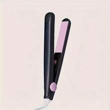 1 pieza Mini Plancha plana enchufable, con múltiples estilos y opciones de color para cabello liso, flequillo, 2 en 1 para rizar y alisar, herramienta de peinado para el uso en dormitorio y hogar