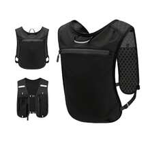 Outdoor Running Vest Backpack, Unisex Lightweight Hydration Backpack With Reflective Design, Water Bladder, Adjustable Shoulder Straps, And Multiple Pockets, Foldable And Breathable For Running, Hiking, Cycling And Marathon - Multicolor - View 2