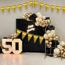 1pc Mirror Triangle Pennant, Pink/Light Blue, Gold/Silver Mirror Pennant, Party Decor, Birthday Party Hanging Pennant, Wedding Venue Decoration Pennant, Room & Cabinet Color Pennant Garland