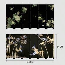 Chinese Style Desktop Partition Screen, Chinese Classical Lacquerware Art Crafts, Decorative Double-Sided Tabletop Screen For Study Room, Birthday Gift