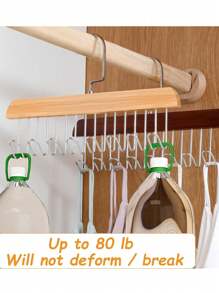 1PC Multifunctional Wooden Coat Hook, Coat Rack, Wardrobe Organizer, 8 Hooks, 360 Degree Rotation Angle, Space Saving, Seamless Clothes Hanger For Hanging Tops, Underwear, Hats, Ties, Suspenders, Vests, Etc.,