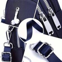 Waterproof Women's Cross-Body Bag, Elegant Oxford Cloth Handbag, Simple And Practical, Multi-Pocket Storage Shoulder Bag, Solid Casual One-Shoulder Cross-Body Bag, Zip Closure, Polyester Lining, Multifunctional Accessories, Everyday Use-Black