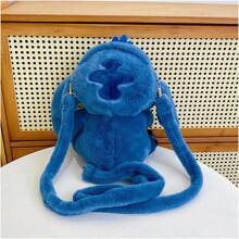 Disney 1pc Disney Official Authorized Stitch Fashion Large Capacity Plush Backpack, Cute Figurine Shoulder/Crossbody Bag, Suitable For Holiday/Birthday Gift, Back To School
