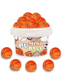 Pelotas antiestrés con diseños de baloncesto en colores vibrantes, de 5/10/15/20 piezas - Juguetes de mano duraderos de poliuretano para relajación (aleatorio)