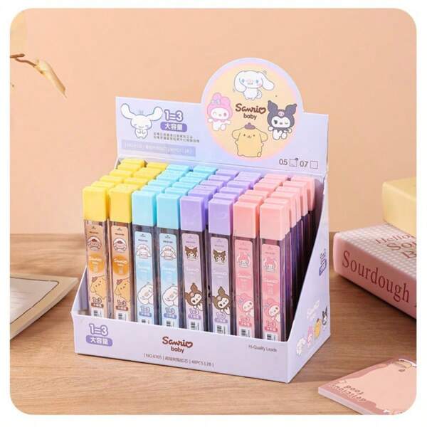 Sanrio Recambios de minas de 0.5 mm oficiales de Sanrio, de estética alta y lindos, con gran capacidad, minas 2B