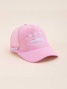 1 Berretto da baseball in rete con ricamo a cinque punte, regolabile, cappello casual per protezione solare da esterno per primavera/autunno, viaggi, spiaggia, vacanze, stile unisex Y2K