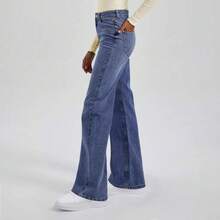 KatchMe Women's Minimalist High Waist Denim Stretch Wide Leg Jeans,  Multi-Pocket Denim Trousers For Women, Classic Women's Pants, Street Womenswear - màu đen - Xem 8