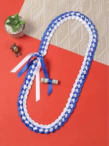 2026届毕业花环，双股编织丝带项链，可作礼金花环、毕业荣誉绶带，手工制作，祝贺毕业生，毕业装饰，2026届荣誉绶带，男女通用毕业礼物，高级纪念品，毕业装饰，毕业配饰，毕业花环配饰，蓝白毕业花环，2026届毕业生，毕业花环，学生礼物，派对用品 - 彩色 - 查看 14