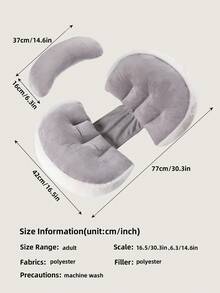 U-Shaped Adjustable Pregnancy Pillow, Multifunctional Pregnancy Support Cushion Suitable For Back, Leg, Belly, Whole Body Comfort, Soft Polyester Fiber, Suitable For Side Sleeping - Multicolor - View 8