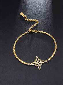 1 Stück Edelstahl Hexenknoten Armband, keltischer Knoten Dekor lässiges Armband, Modeschmuck Geschenk für Männer und Frauen