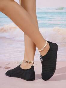 1cm Thick Sole Unisex Solid Color Beach Sport Fashion Aqua Shoes, TPR(Thermoplastic Rubber) Material, Suitable For Hiking, Water Activities, Gym, Beach, Wedding, Party, Office, All Season