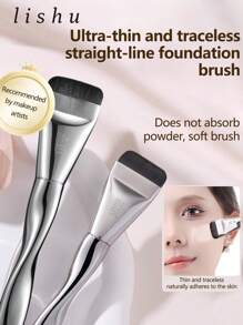 lishu Foundation Brush,No Streaks And No Waste Foundation, Flat Top Foundation Brush With Flat Angled Design, Perfect Finish, Beginner-Friendly
