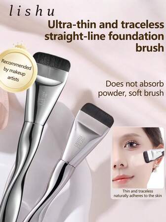 lishu Foundation Brush,No Streaks And No Waste Foundation, Flat Top Foundation Brush With Flat Angled Design, Perfect Finish, Beginner-Friendly,Foundation Brush,Concealer Brush,Blush Brush,Contour Brush,Blush Brush,Bronzer Brush,Powder Brush,Foundation Brush,Blush Brush
