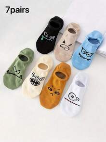 7 Pairs Funny Cartoon Invisible Ankle Socks, Suitable For Summer Wear - Multicolor - View 1